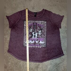 Joei & i T-Shirt Women's Size 3X Short Sleeve Stretch Rock N Roll Top‎